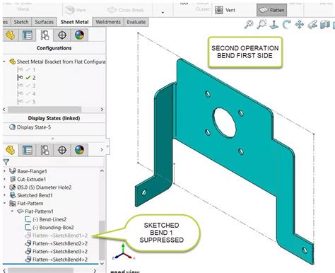 convert to sheet metal part solidworks|sheet metal command in SolidWorks.